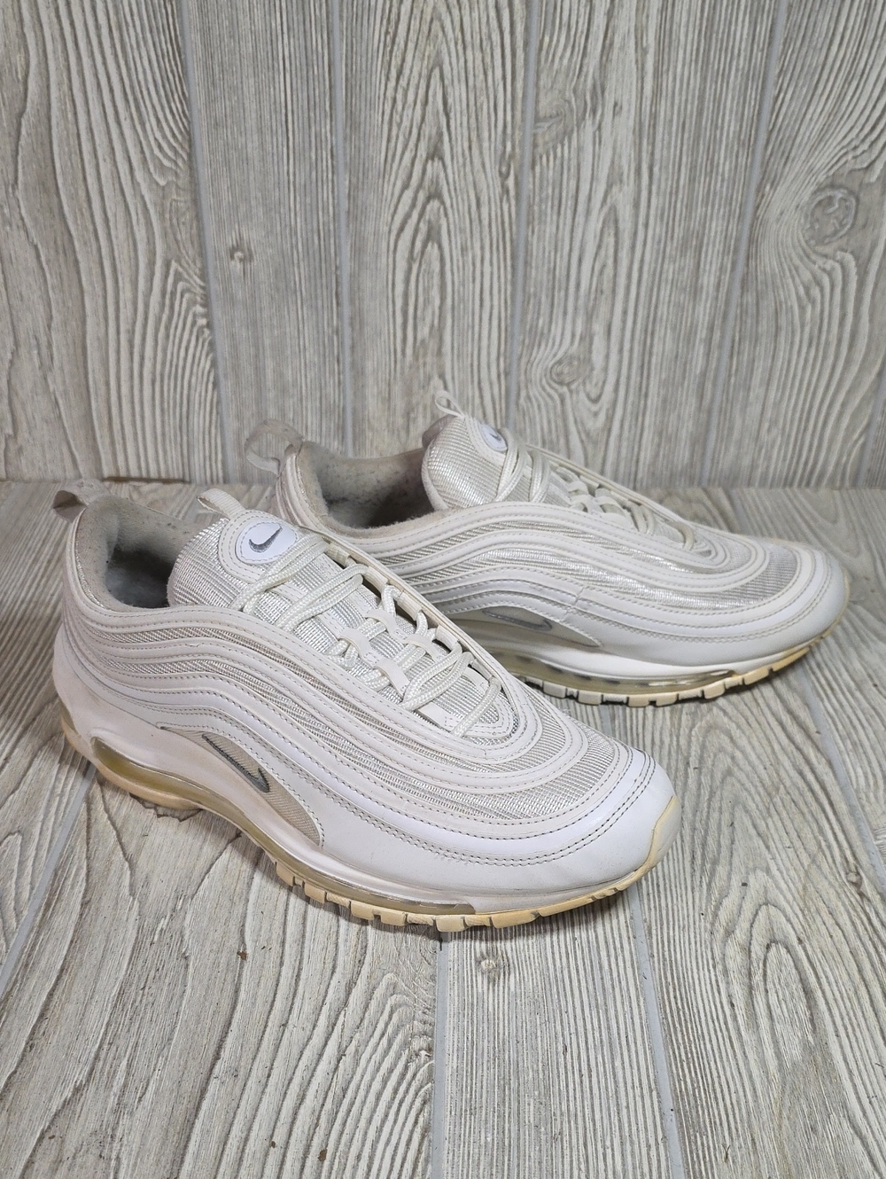 Nike Air Max 97 Triple White Sneakers Mens Size 10
